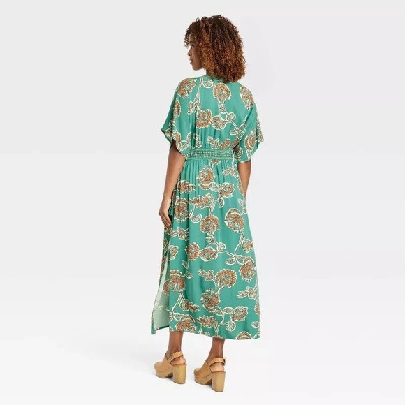 Knox Rose Teal and Red Floral Maxi Dress - Picture 15 of 15